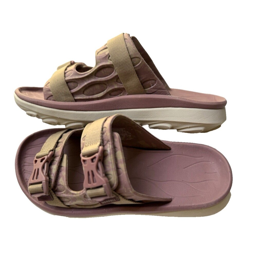 Merrell Hut Ultra Wrap Sandals EUC Womens 11 Burlwood Pink Foam Comfort Slides